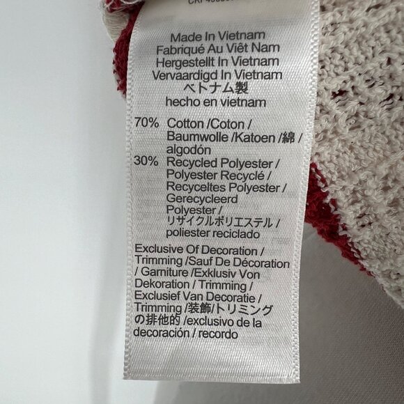 Madewell Bali Crochet Polo Red White Striped Short Sleeve Top Size Medium NWT - Picture 10 of 11